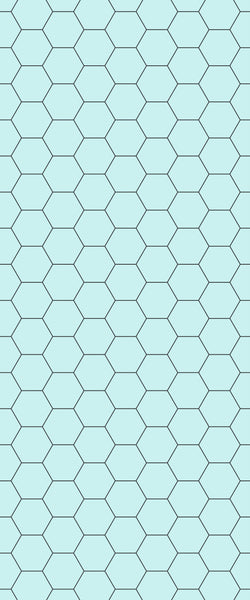 Blue Hexagons Acrylic Shower Wall Panel 2440mm x 1220mm (3mm Thick) - CladdTech