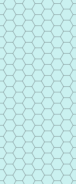 Blue Hexagons Acrylic Shower Wall Panel 2440mm x 1220mm (3mm Thick) - CladdTech