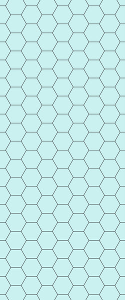 Blue Hexagons Acrylic Shower Wall Panel 2440mm x 1220mm (3mm Thick) - CladdTech