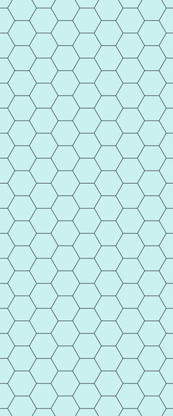 Blue Hexagons Acrylic Shower Wall Panel 2440mm x 1220mm (3mm Thick) - CladdTech