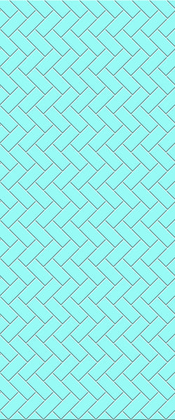 Blue Diagonal Herringbone Tile Acrylic Shower Wall Panel 2440mm x 1220mm (3mm Thick) - CladdTech