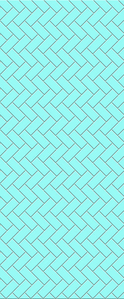 Blue Diagonal Herringbone Tile Acrylic Shower Wall Panel 2440mm x 1220mm (3mm Thick) - CladdTech