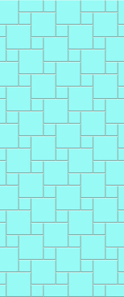 Blue Pin Wheel Tile Acrylic Shower Wall Panel 2440mm x 1220mm (3mm Thick) - CladdTech