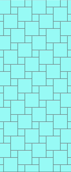 Blue Pin Wheel Tile Acrylic Shower Wall Panel 2440mm x 1220mm (3mm Thick) - CladdTech