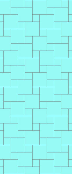 Blue Pin Wheel Tile Acrylic Shower Wall Panel 2440mm x 1220mm (3mm Thick) - CladdTech