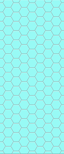 Blue Hexagons Acrylic Shower Wall Panel 2440mm x 1220mm (3mm Thick) - CladdTech