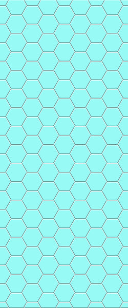 Blue Hexagons Acrylic Shower Wall Panel 2440mm x 1220mm (3mm Thick) - CladdTech