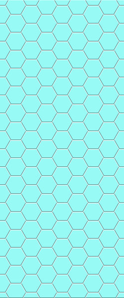 Blue Hexagons Acrylic Shower Wall Panel 2440mm x 1220mm (3mm Thick) - CladdTech