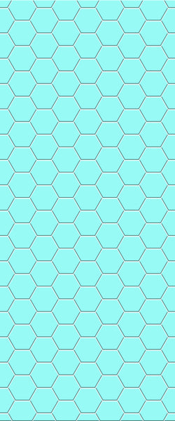 Blue Hexagons Acrylic Shower Wall Panel 2440mm x 1220mm (3mm Thick) - CladdTech