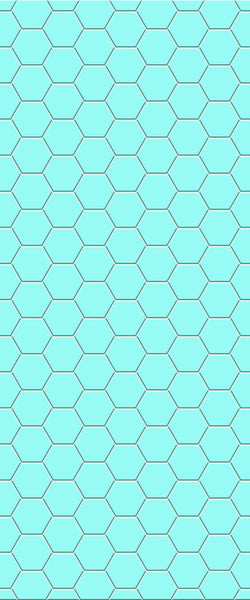 Blue Hexagons Acrylic Shower Wall Panel 2440mm x 1220mm (3mm Thick) - CladdTech