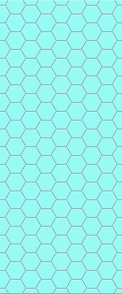 Blue Hexagons Acrylic Shower Wall Panel 2440mm x 1220mm (3mm Thick) - CladdTech