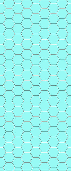 Blue Hexagons Acrylic Shower Wall Panel 2440mm x 1220mm (3mm Thick) - CladdTech