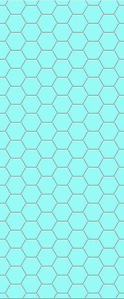 Blue Hexagons Acrylic Shower Wall Panel 2440mm x 1220mm (3mm Thick) - CladdTech