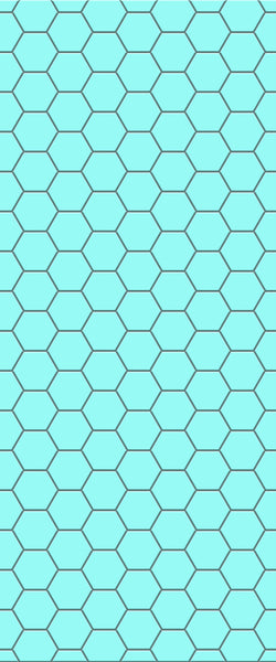 Blue Hexagons Acrylic Shower Wall Panel 2440mm x 1220mm (3mm Thick) - CladdTech