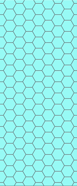 Blue Hexagons Acrylic Shower Wall Panel 2440mm x 1220mm (3mm Thick) - CladdTech