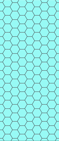 Blue Hexagons Acrylic Shower Wall Panel 2440mm x 1220mm (3mm Thick) - CladdTech
