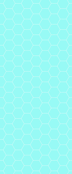 Blue Hexagons Acrylic Shower Wall Panel 2440mm x 1220mm (3mm Thick) - CladdTech