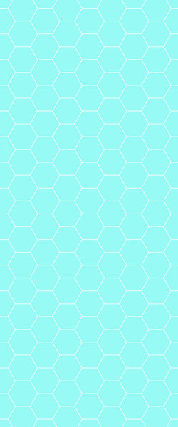 Blue Hexagons Acrylic Shower Wall Panel 2440mm x 1220mm (3mm Thick) - CladdTech