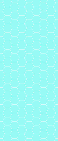 Blue Hexagons Acrylic Shower Wall Panel 2440mm x 1220mm (3mm Thick) - CladdTech