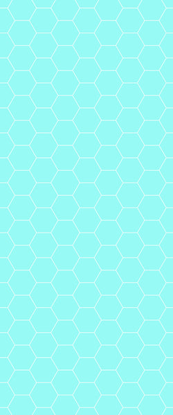 Blue Hexagons Acrylic Shower Wall Panel 2440mm x 1220mm (3mm Thick) - CladdTech