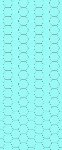 Blue Hexagons Acrylic Shower Wall Panel 2440mm x 1220mm (3mm Thick) - CladdTech