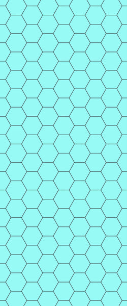 Blue Hexagons Acrylic Shower Wall Panel 2440mm x 1220mm (3mm Thick) - CladdTech