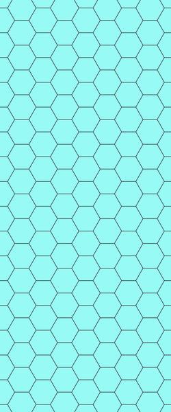 Blue Hexagons Acrylic Shower Wall Panel 2440mm x 1220mm (3mm Thick) - CladdTech