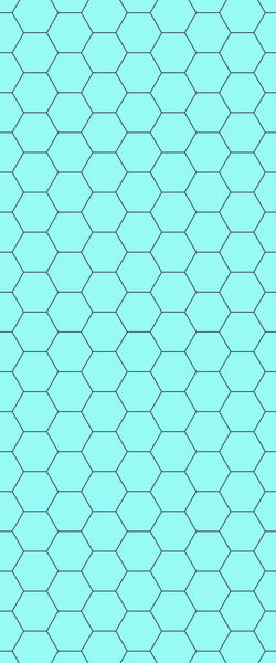 Blue Hexagons Acrylic Shower Wall Panel 2440mm x 1220mm (3mm Thick) - CladdTech