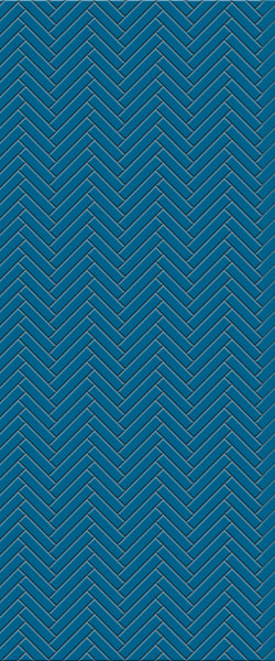 Blue Single Herringbone Tile Acrylic Shower Wall Panel 2440mm x 1220mm (3mm Thick) - CladdTech