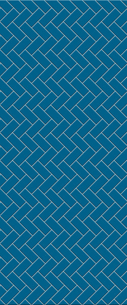 Blue Diagonal Herringbone Tile Acrylic Shower Wall Panel 2440mm x 1220mm (3mm Thick) - CladdTech