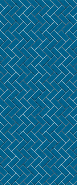 Blue Diagonal Herringbone Tile Acrylic Shower Wall Panel 2440mm x 1220mm (3mm Thick) - CladdTech