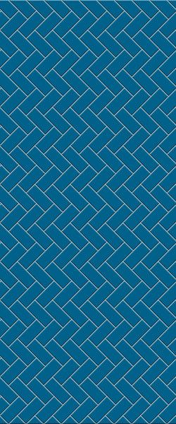 Blue Diagonal Herringbone Tile Acrylic Shower Wall Panel 2440mm x 1220mm (3mm Thick) - CladdTech