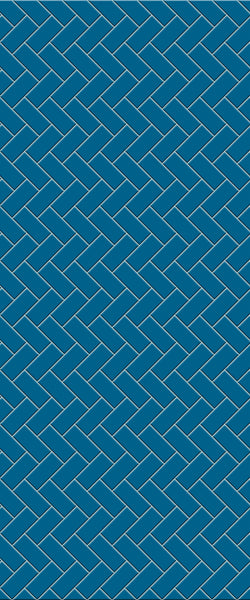 Blue Diagonal Herringbone Tile Acrylic Shower Wall Panel 2440mm x 1220mm (3mm Thick) - CladdTech