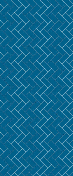 Blue Diagonal Herringbone Tile Acrylic Shower Wall Panel 2440mm x 1220mm (3mm Thick) - CladdTech