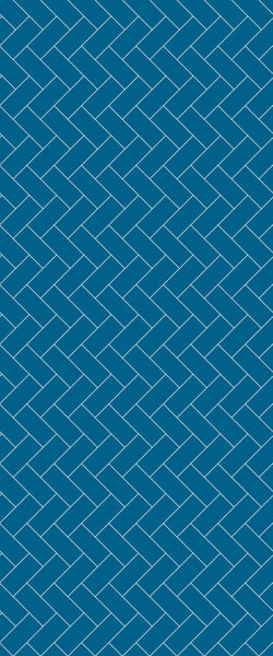 Blue Diagonal Herringbone Tile Acrylic Shower Wall Panel 2440mm x 1220mm (3mm Thick) - CladdTech