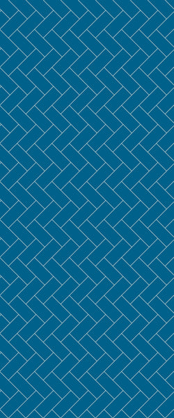 Blue Diagonal Herringbone Tile Acrylic Shower Wall Panel 2440mm x 1220mm (3mm Thick) - CladdTech