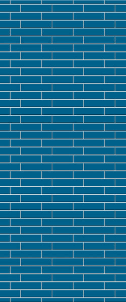 Blue Brickslips Acrylic Shower Wall Panel 2440mm x 1220mm (3mm Thick) - CladdTech