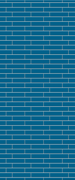 Blue Brickslips Acrylic Shower Wall Panel 2440mm x 1220mm (3mm Thick) - CladdTech