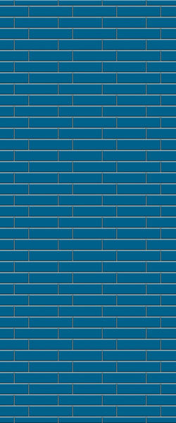 Blue Brickslips Acrylic Shower Wall Panel 2440mm x 1220mm (3mm Thick) - CladdTech
