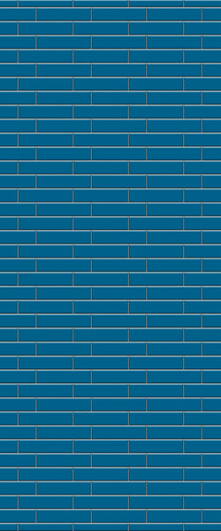 Blue Brickslips Acrylic Shower Wall Panel 2440mm x 1220mm (3mm Thick) - CladdTech