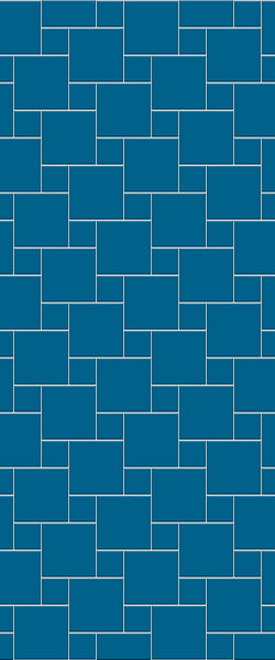 Blue Pin Wheel Tile Acrylic Shower Wall Panel 2440mm x 1220mm (3mm Thick) - CladdTech