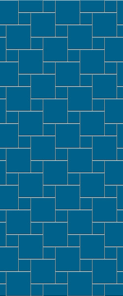 Blue Pin Wheel Tile Acrylic Shower Wall Panel 2440mm x 1220mm (3mm Thick) - CladdTech