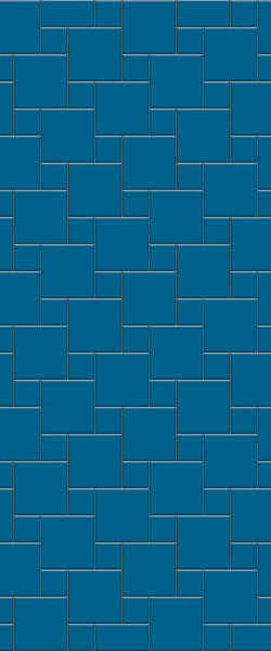 Blue Pin Wheel Tile Acrylic Shower Wall Panel 2440mm x 1220mm (3mm Thick) - CladdTech