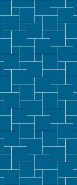 Blue Pin Wheel Tile Acrylic Shower Wall Panel 2440mm x 1220mm (3mm Thick) - CladdTech