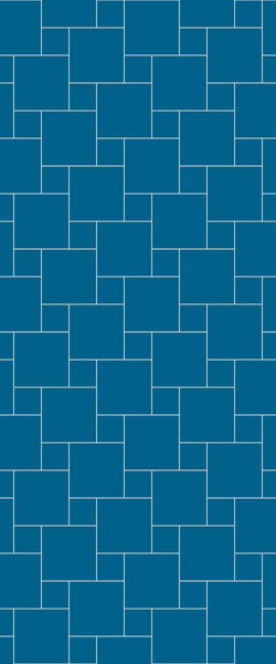 Blue Pin Wheel Tile Acrylic Shower Wall Panel 2440mm x 1220mm (3mm Thick) - CladdTech