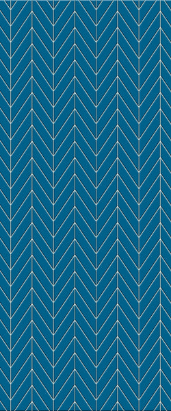 Blue Chevron Acrylic Shower Wall Panel 2440mm x 1220mm (3mm Thick) - CladdTech