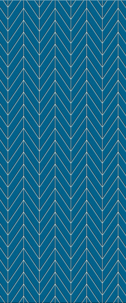 Blue Chevron Acrylic Shower Wall Panel 2440mm x 1220mm (3mm Thick) - CladdTech