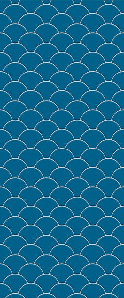 Blue Fishscales Acrylic Shower Wall Panel 2440mm x 1220mm (3mm Thick) - CladdTech