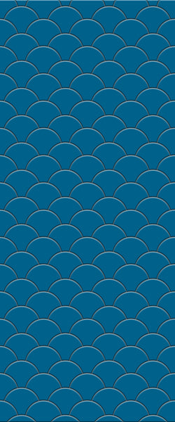 Blue Fishscales Acrylic Shower Wall Panel 2440mm x 1220mm (3mm Thick) - CladdTech