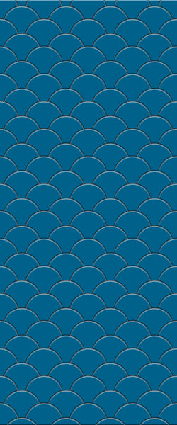Blue Fishscales Acrylic Shower Wall Panel 2440mm x 1220mm (3mm Thick) - CladdTech